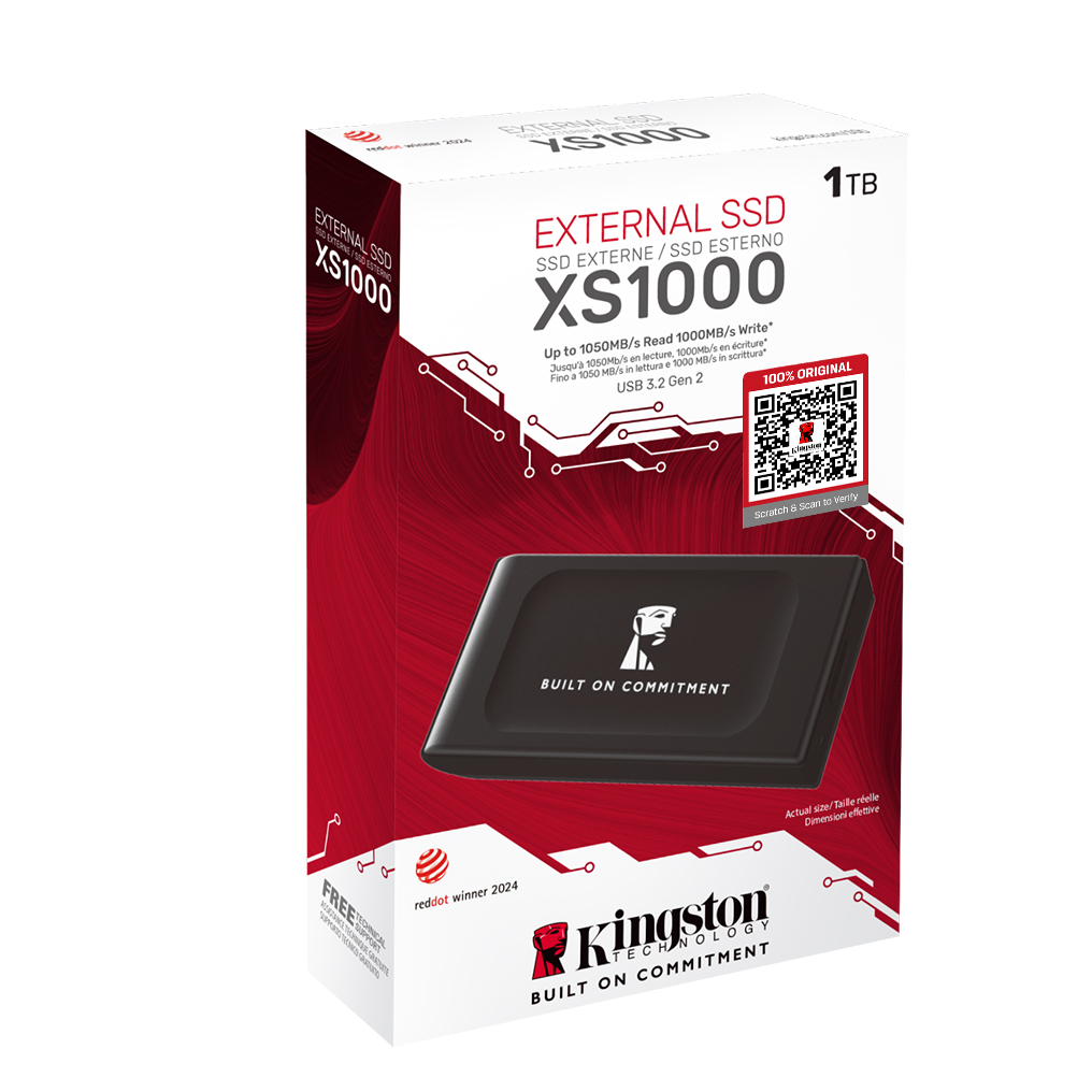 Kingston XS1000GA Portable SSD | USB 3.2 Gen 2×2 | 1,050MB/s Read